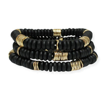 Load image into Gallery viewer, WOOD BEADED MULTI LAYERED STRETCH BRACELET
