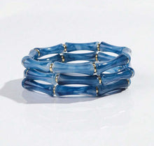 Load image into Gallery viewer, 3 Stack Color Bracelets and Earrings
