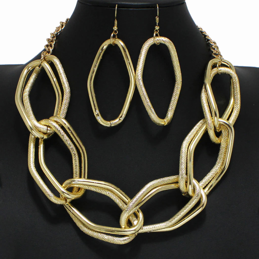 GEOMETRIC DOUBLE METAL NECKLACE